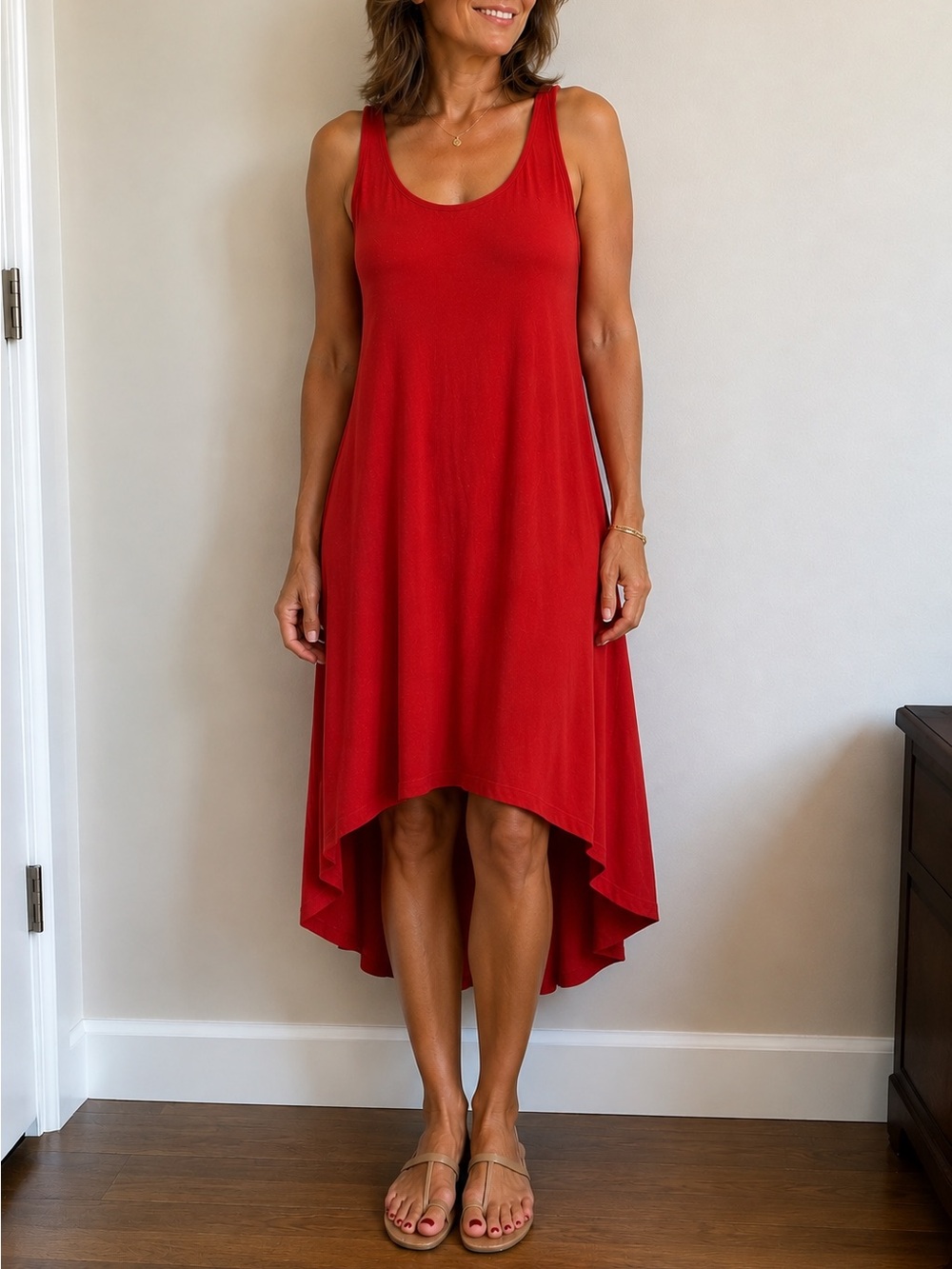 Eileen Fisher Midi Dress in Red Extra Large